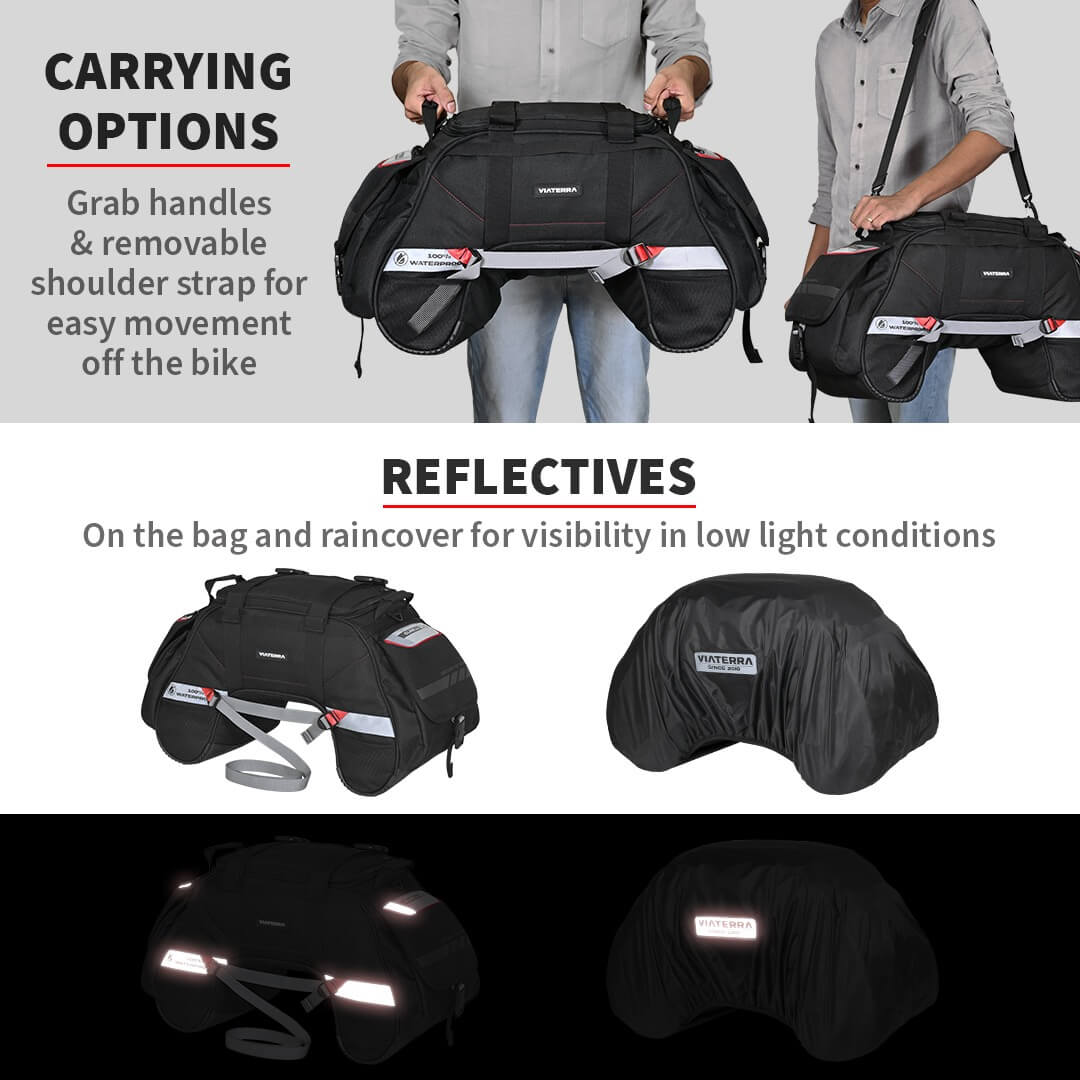 Motorcycle Tail Bag Biker Duffel Saddle Luggage Bag Camping Hiking  Travelling | eBay